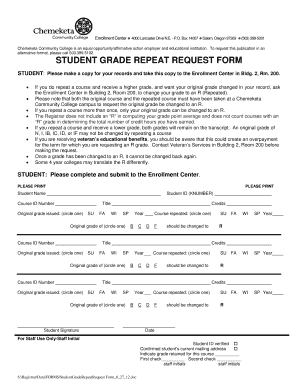 Student Grade Repeat Request Form Chemeketa Community College Chemeketa