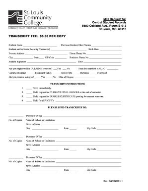  Forest Park Community College Transcript Request 2008