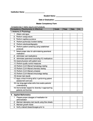 Med Spa Competency Check List New Provider  Form