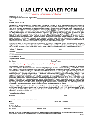 LIABILITY WAIVER FORM Collin College Collin