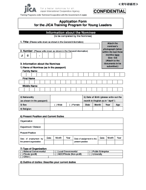  Young Leaders Program Application Form PDF127KB JICA Jica Go 2009