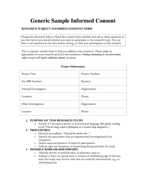 Generic Sample Consent Form Gocolumbia