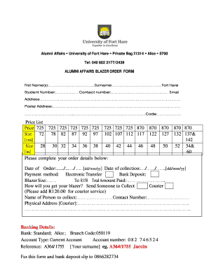 Ufh Alumni Blazer  Form