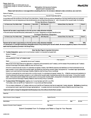  Life Beneficiary Change Form DOC Laccd 2018