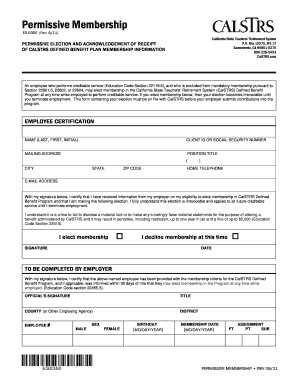 Calstrs Permissive Membership  Form