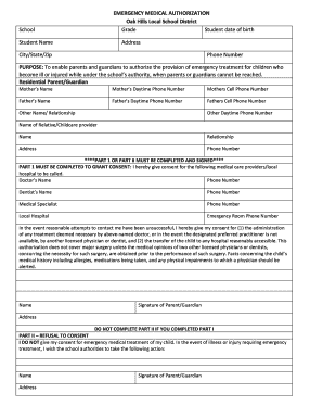 Medical Authorization Form