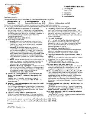 Hutto Isd Lunch Account  Form