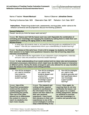 Reflection Conference Structured Interview Form a