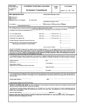 State of Alabama Fee Declaration Form Frms Mc1