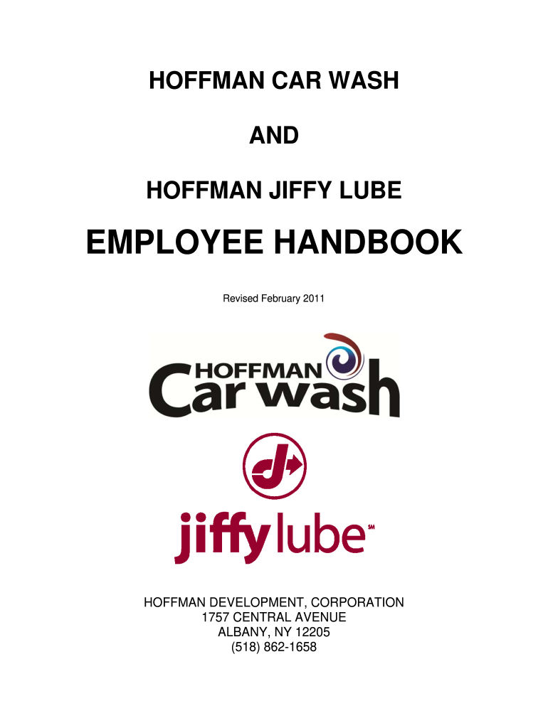 Jiffy Lube Employee Handbook  Form