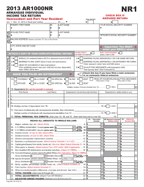 AR1000NR Arkansas Department of Finance and Dfa Arkansas  Form