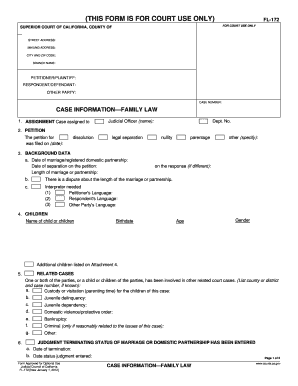 Case Information Family Law