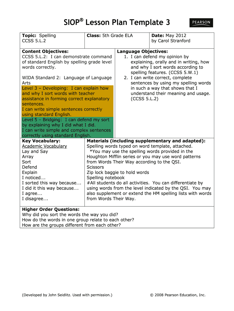 Template School English Unit Lesson Plan Template Weekly DOC  Form