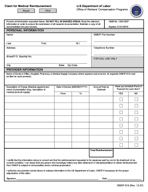 Owcp 915 Form