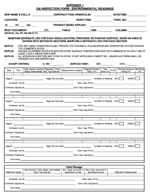 Environmental Inspection Checklist  Form