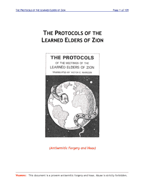 Protocols of the Elders of Zion PDF  Form