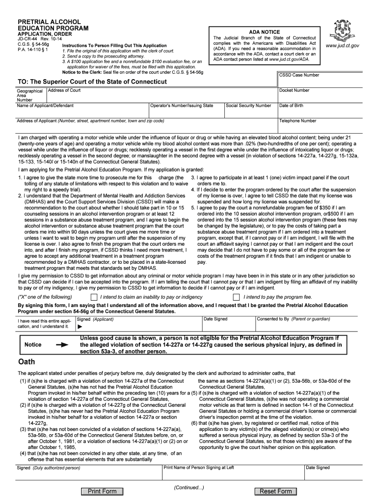  Pre Trial Alcohol Education Program Connecticut Judicial Branch Jud Ct 2014