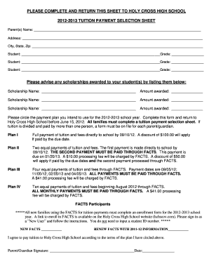  School Payment Plan Form 2012-2024