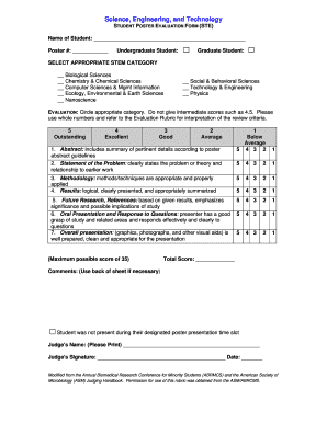 Poster Presentation Evaluation Form