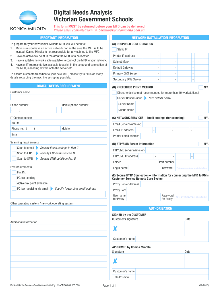  Digital Needs Analysis Konica Form 2010-2024