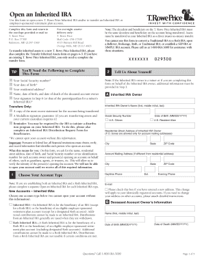 T Rowe Price Inherited Ira  Form