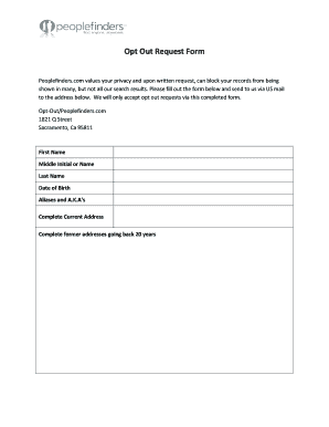 Peoplefinders Opt Out  Form