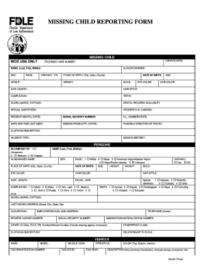 Missing Child Report Form