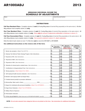 Download Arkansas Form AR1000ADJ TaxHow Taxhow