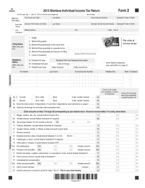 Montana Individual Income Tax Return Form 2 Ohio Taxhow