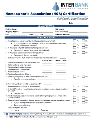 Homeowners Association Clearance Certificate Sample  Form
