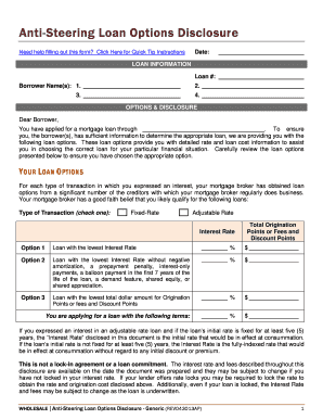 Anti Steering Loan Options Disclosure InterBank  Form