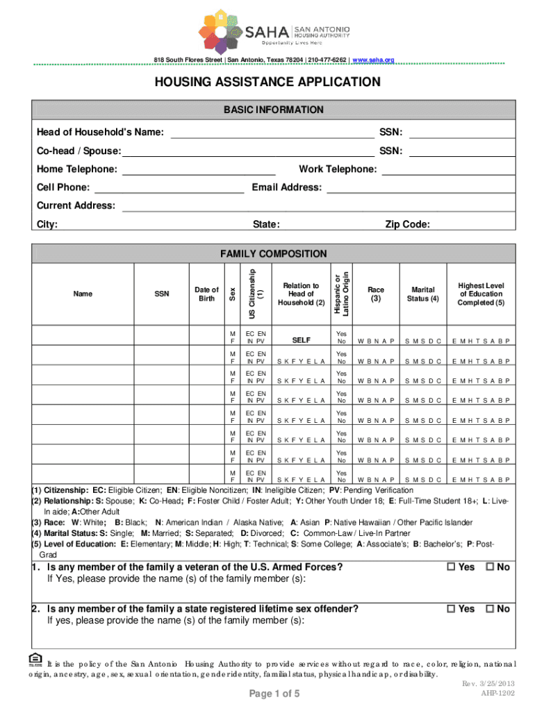 Saha Recertification Packet  Form