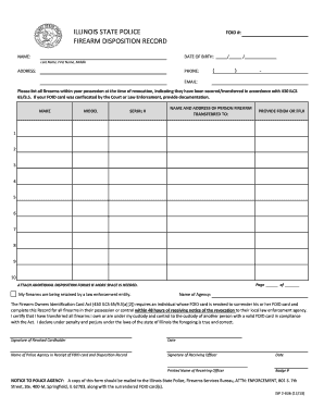 Firearm Disposition Record  Form