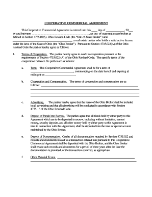 COOPERATIVE COMMERCIAL AGREEMENT Ohio Association of  Form