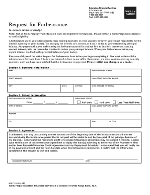  Wells Fargo Forbearance Form 2012-2024
