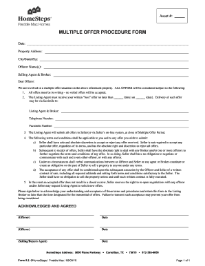 MULTIPLE OFFER PROCEDURE FORM Century 21 Brookshire