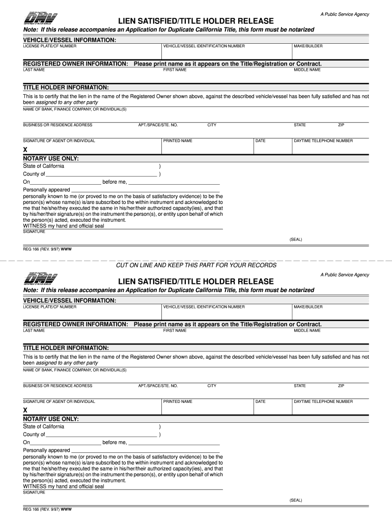  Reg 166 Form 1997