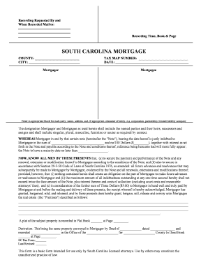 SOUTH CAROLINA MORTGAGE South Carolina Bar Association Scbar  Form