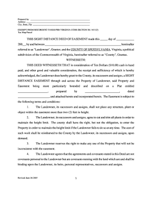 Sight Distance Easement  Form