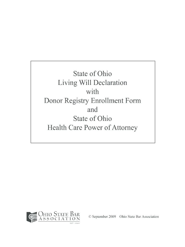 Advance Directives 09 Update Ohio State Bar Association Ohiobar  Form