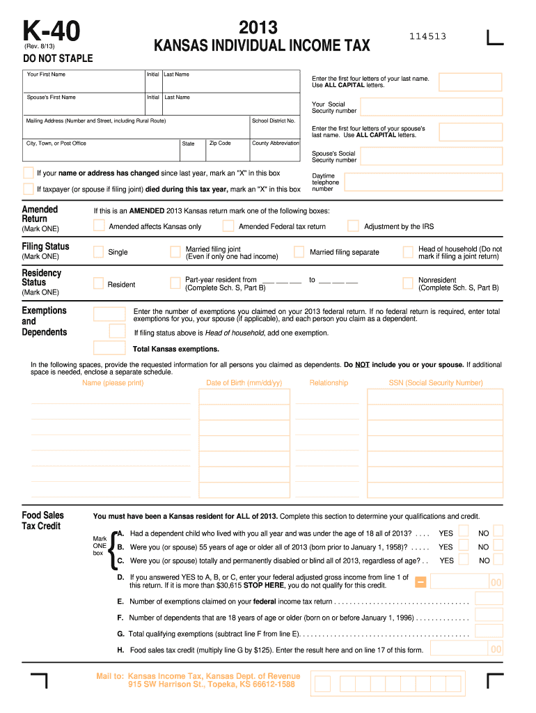  Kansas Form 2020