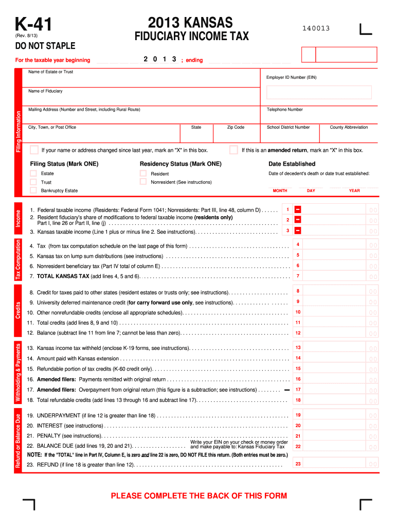  K 41 Form 2020