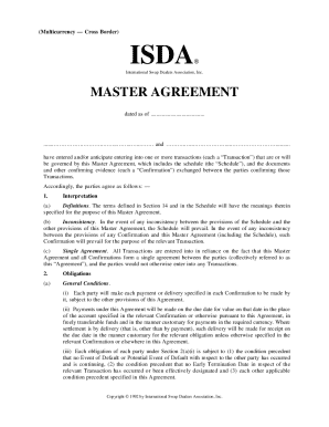 Isda Master Agreement Template PDF  Form
