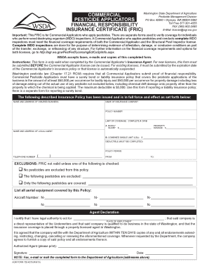 Principal Certificate for Fertilizer  Form