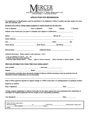 Mercer Application  Form