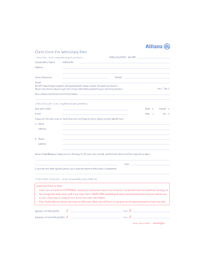  Allianz Pet Insurance Claim Form 2011-2024