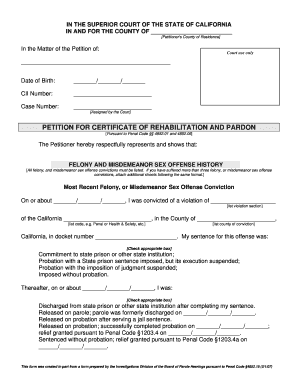 Certificate of Rehabilitation Form Shasta County