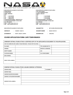 Nasa Application Form