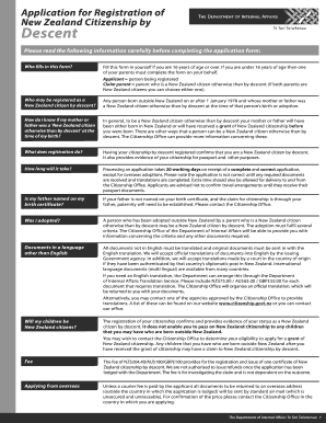 New Zealand Citizenship Application Fillable Form