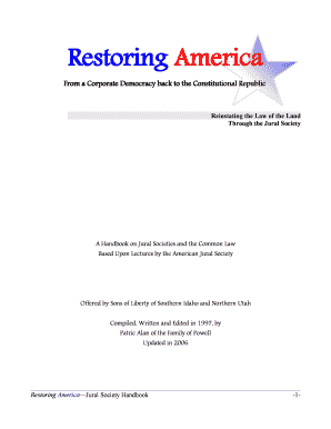 Restoring America Jural Society Handbook Musicians for Form